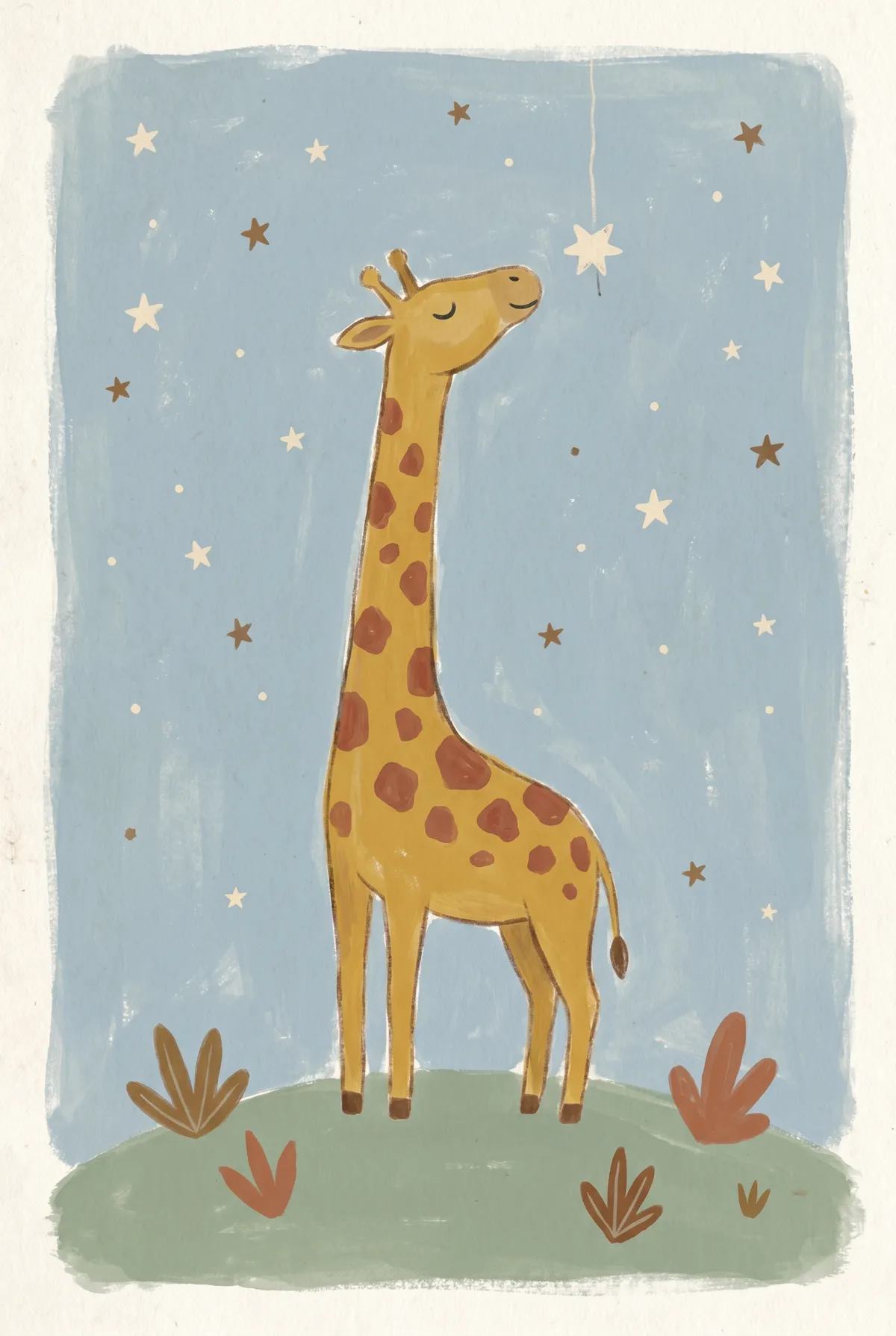 Giraffe Reaching for Stars Print