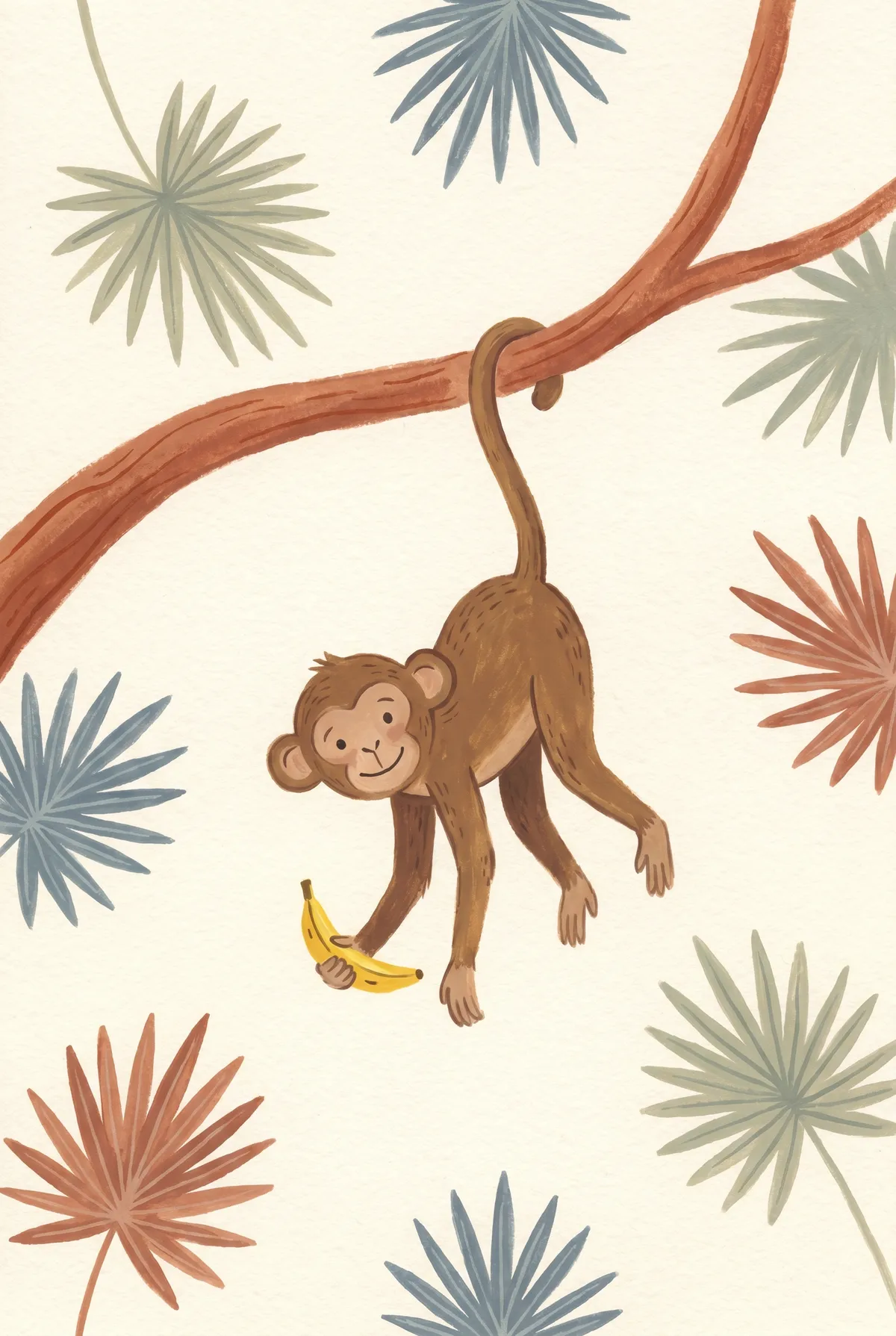 Monkey with Banana Print