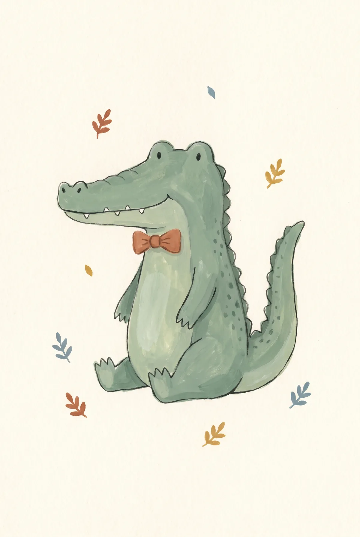 Crocodile Bow Tie Print