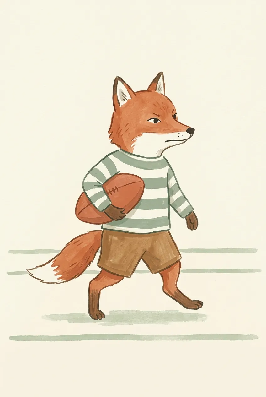 Fox Rugby Print