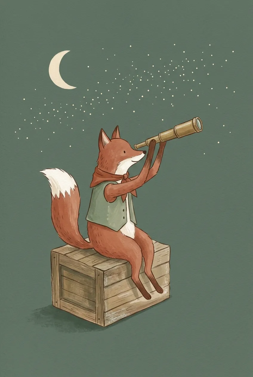 Stargazing Fox Print