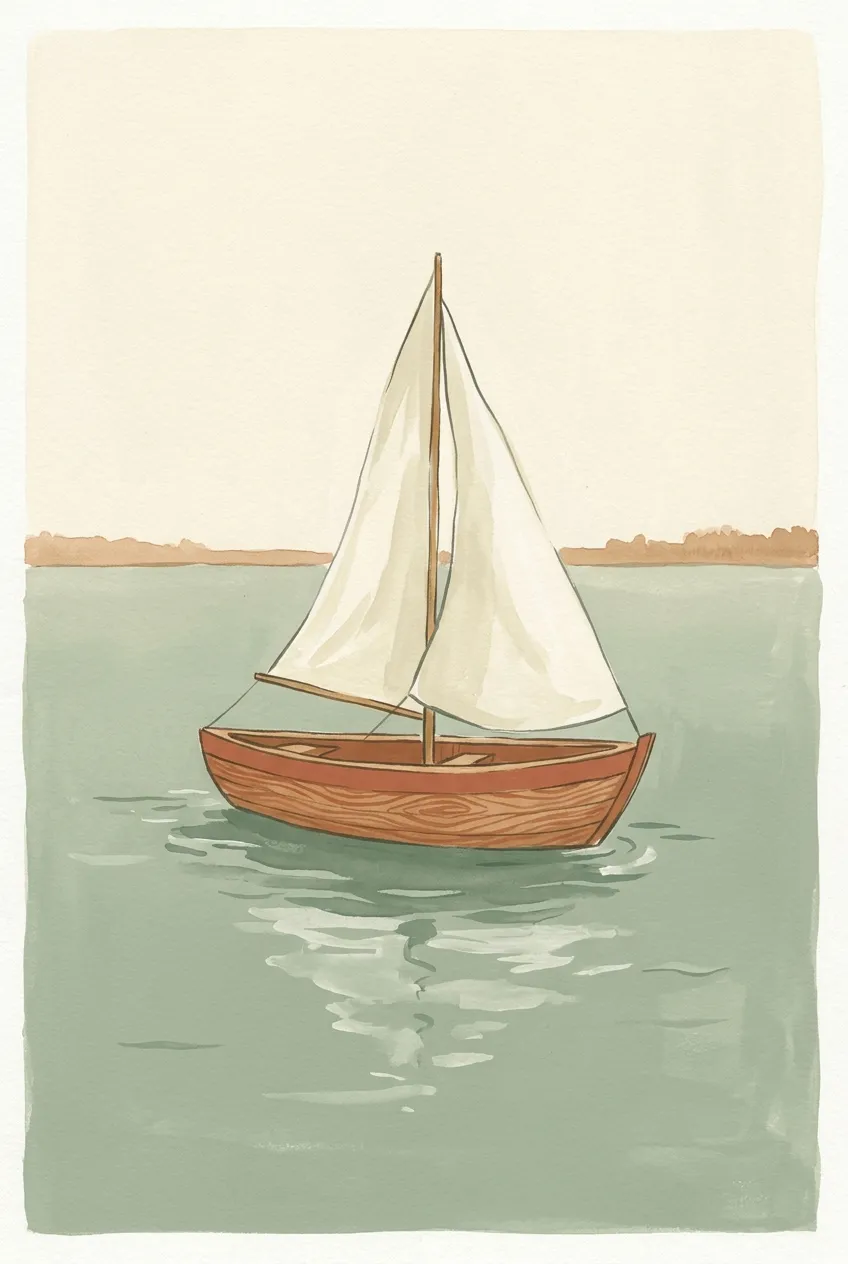 Vintage Sailboat Print