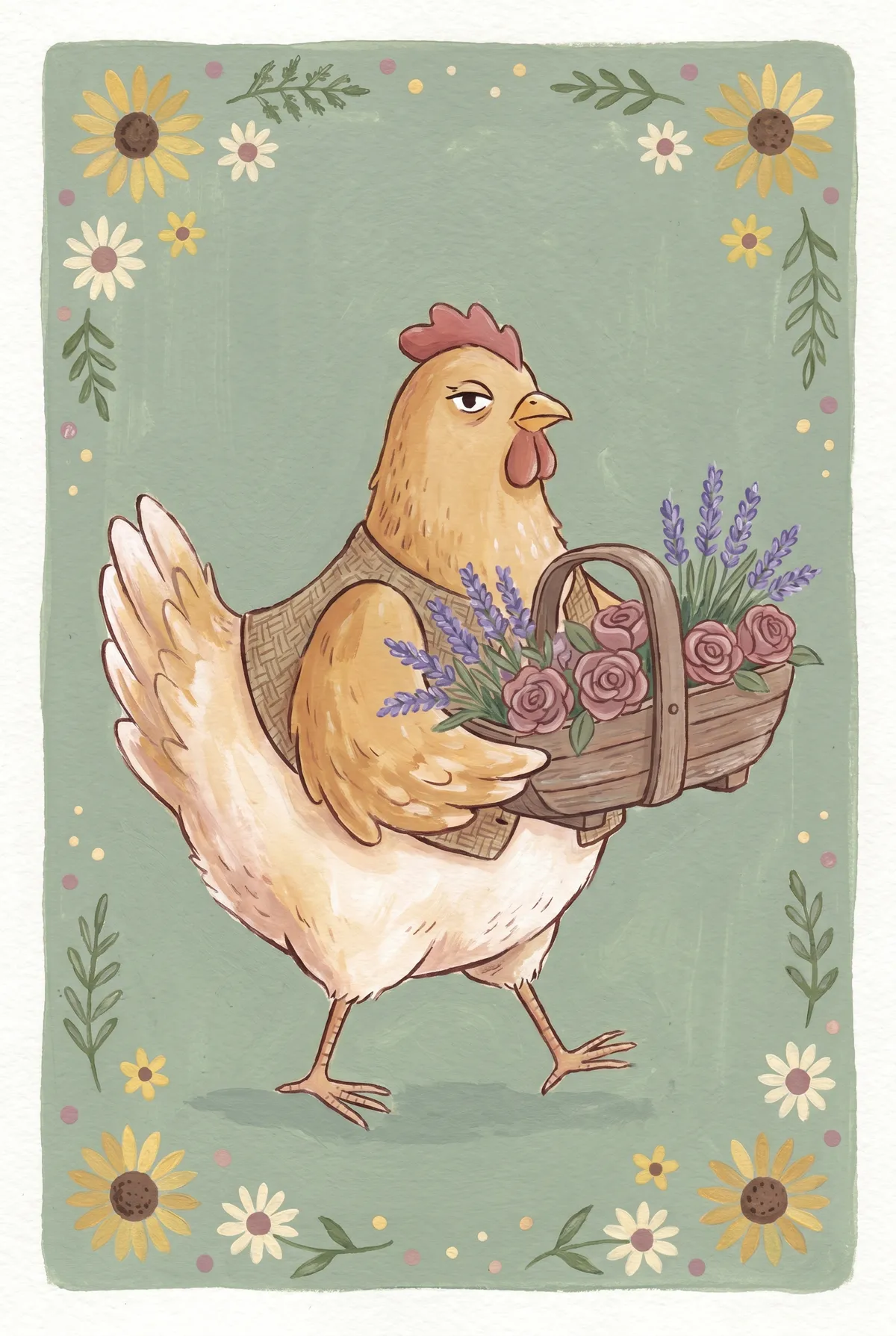 Cottagecore Chicken Print