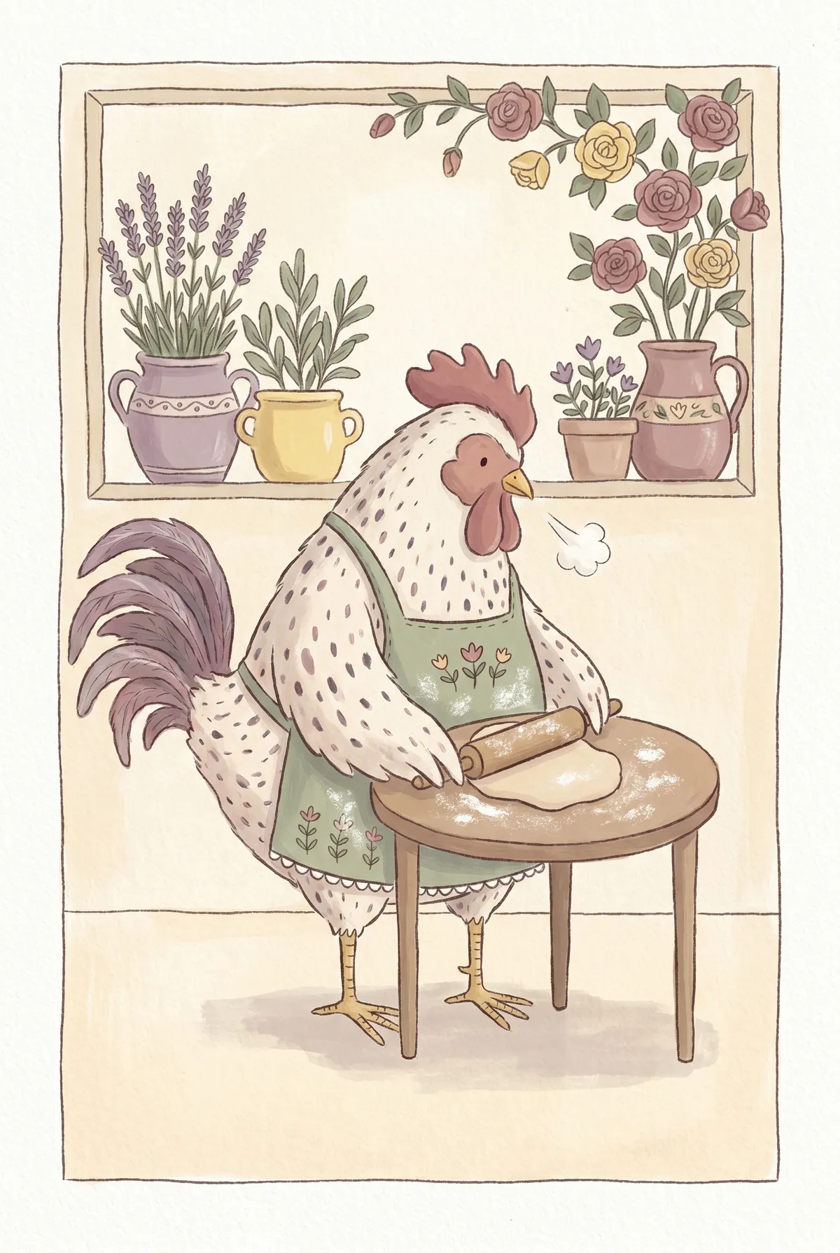 Rooster Baking Print