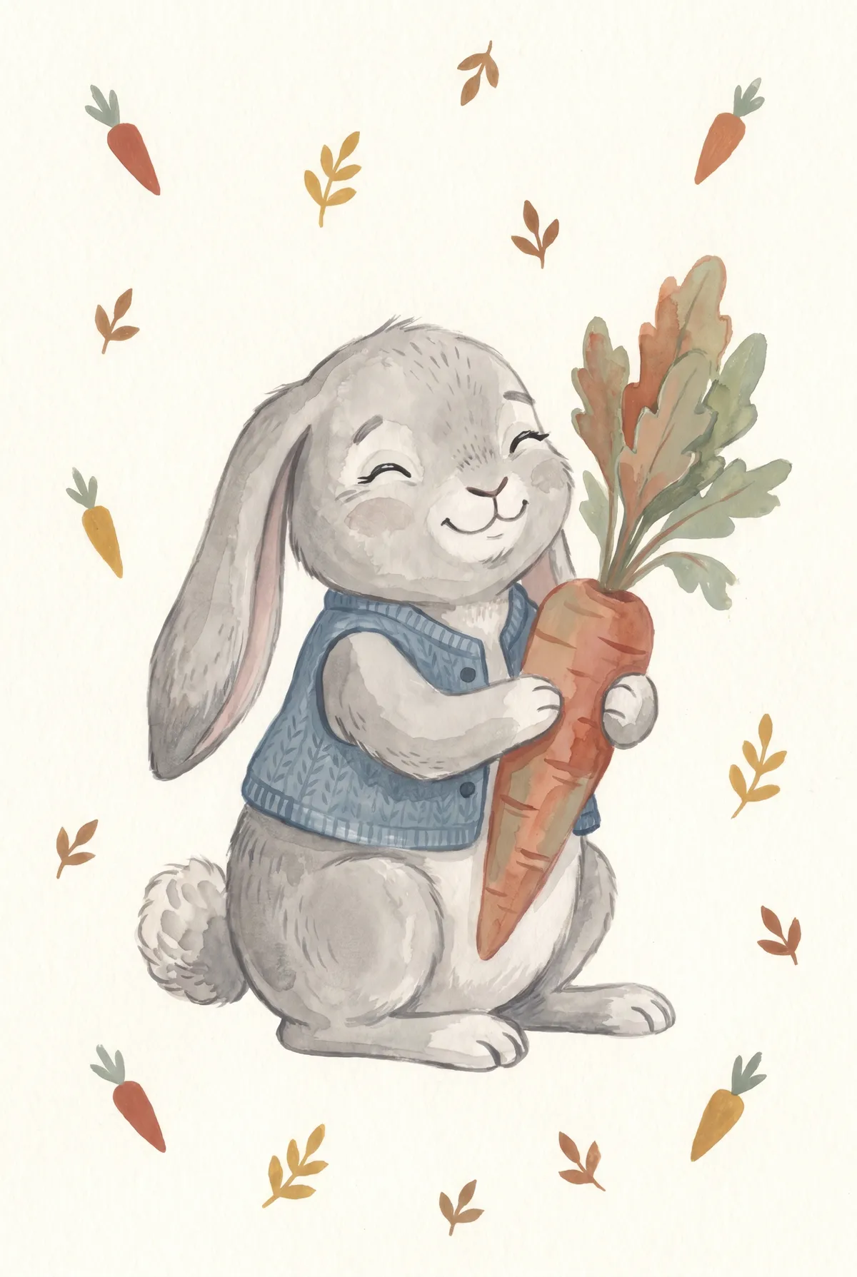 Bunny with Carrot Print