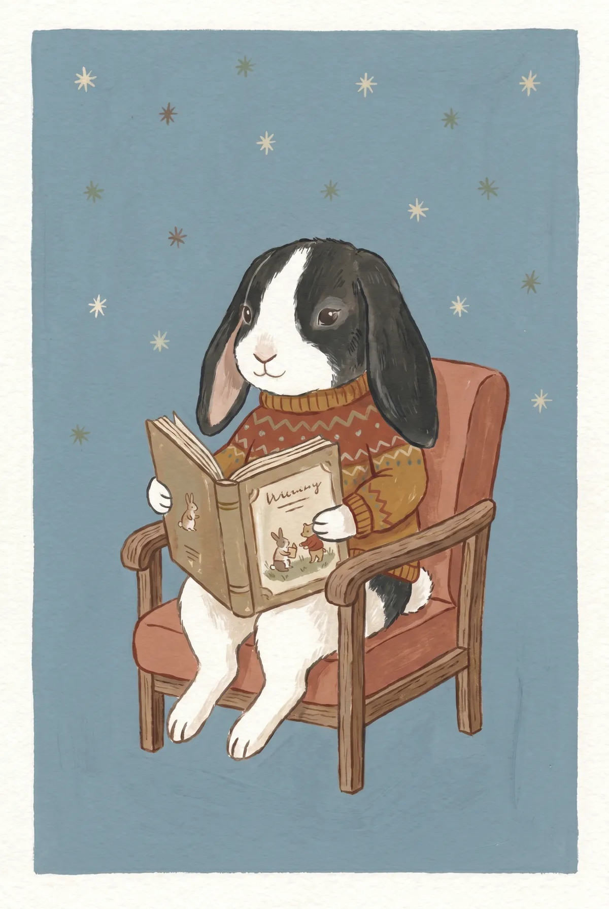 Reading Bunny Print