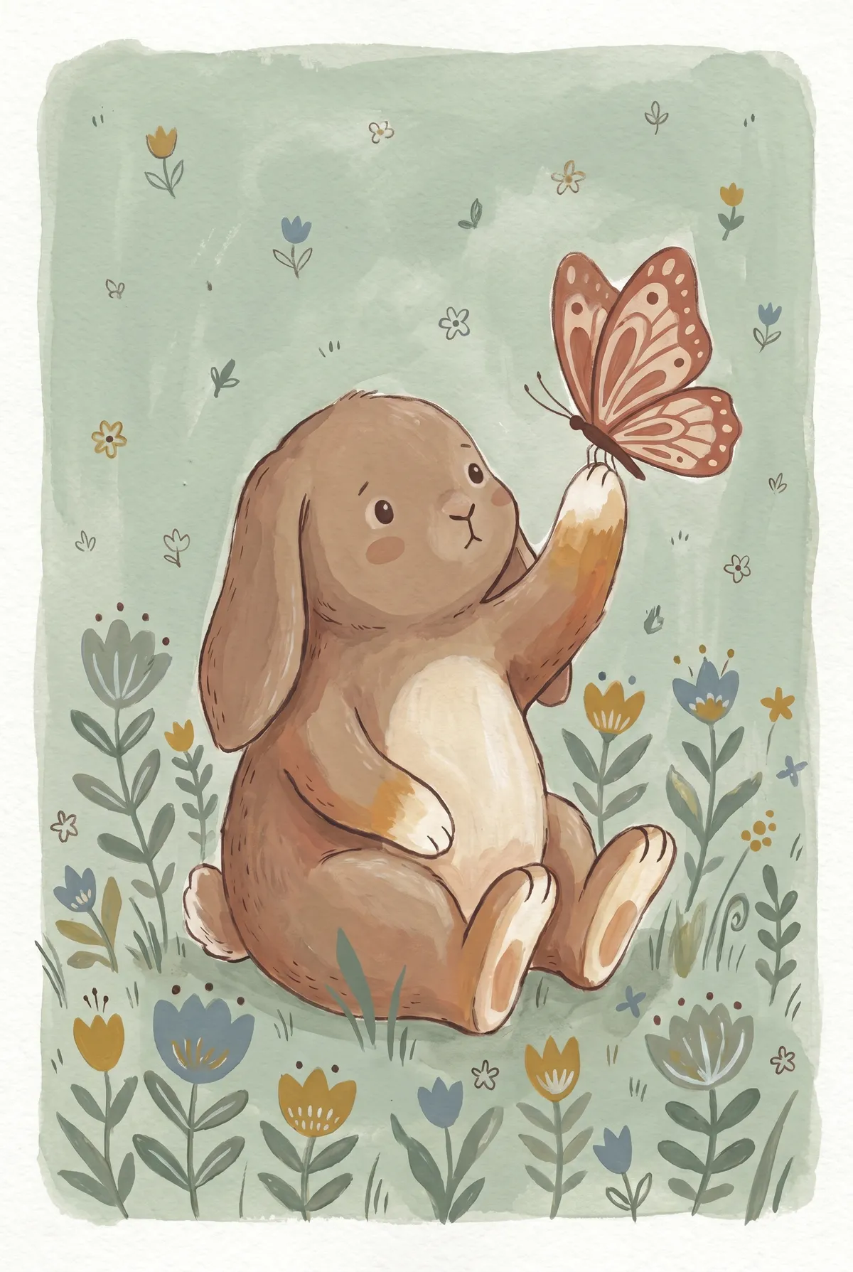 Bunny and Butterfly Print