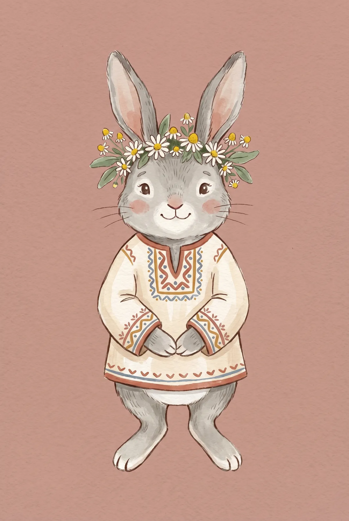 Folk Bunny Print
