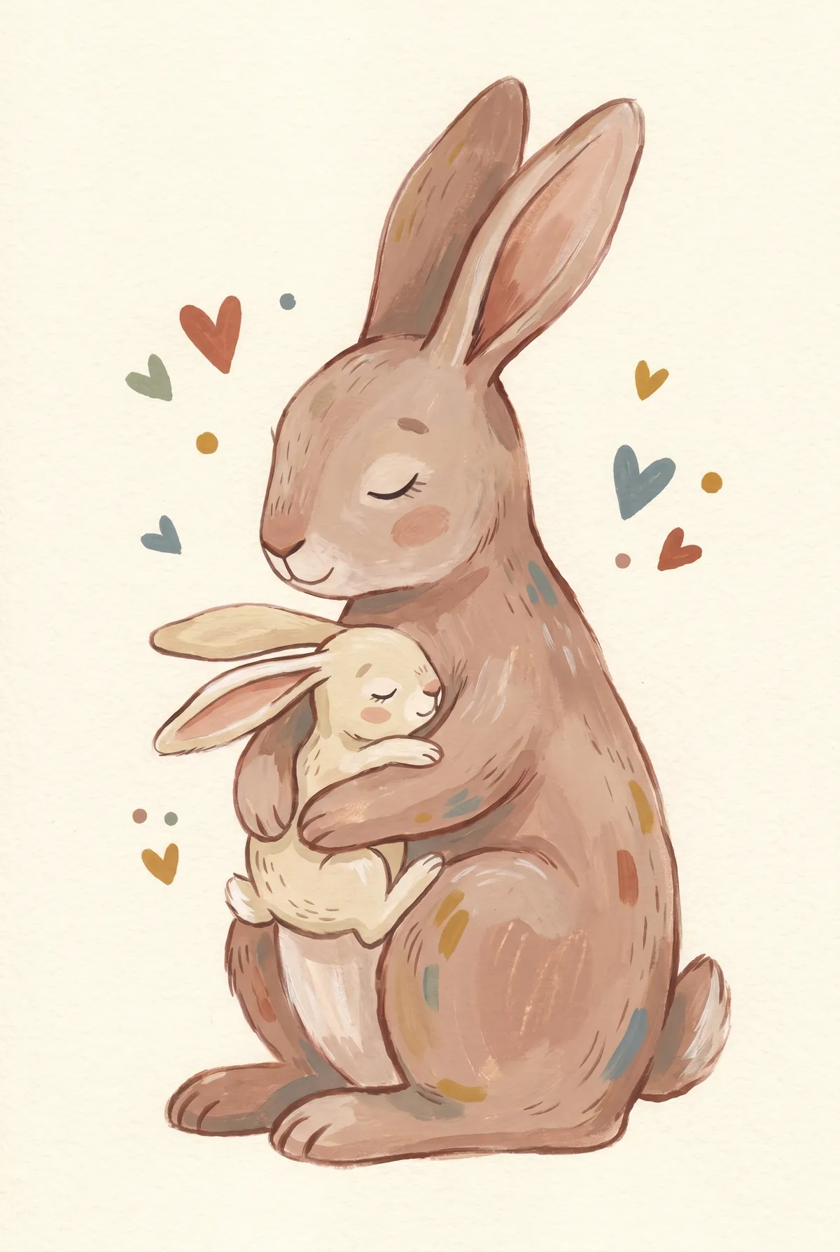 Mama and Baby Bunny Print