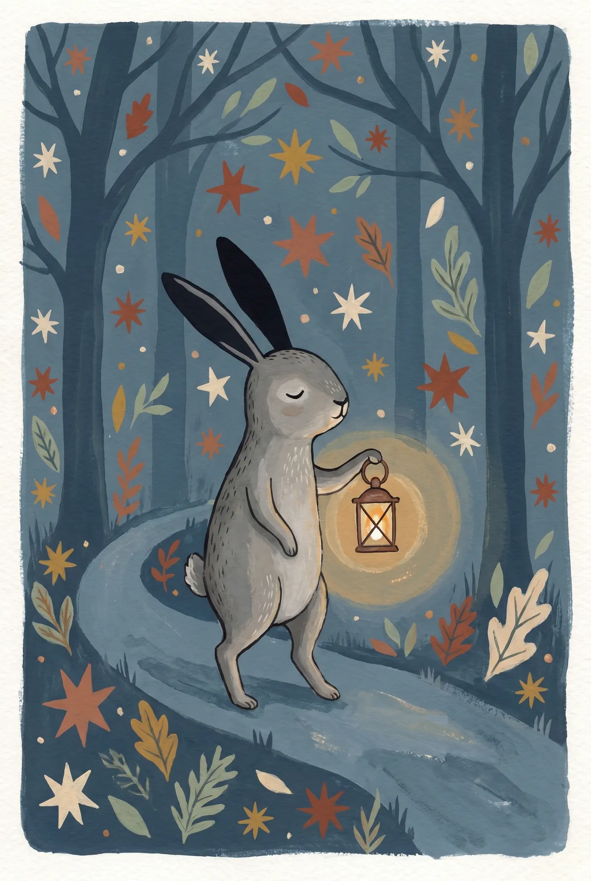 Bunny with Lantern Print