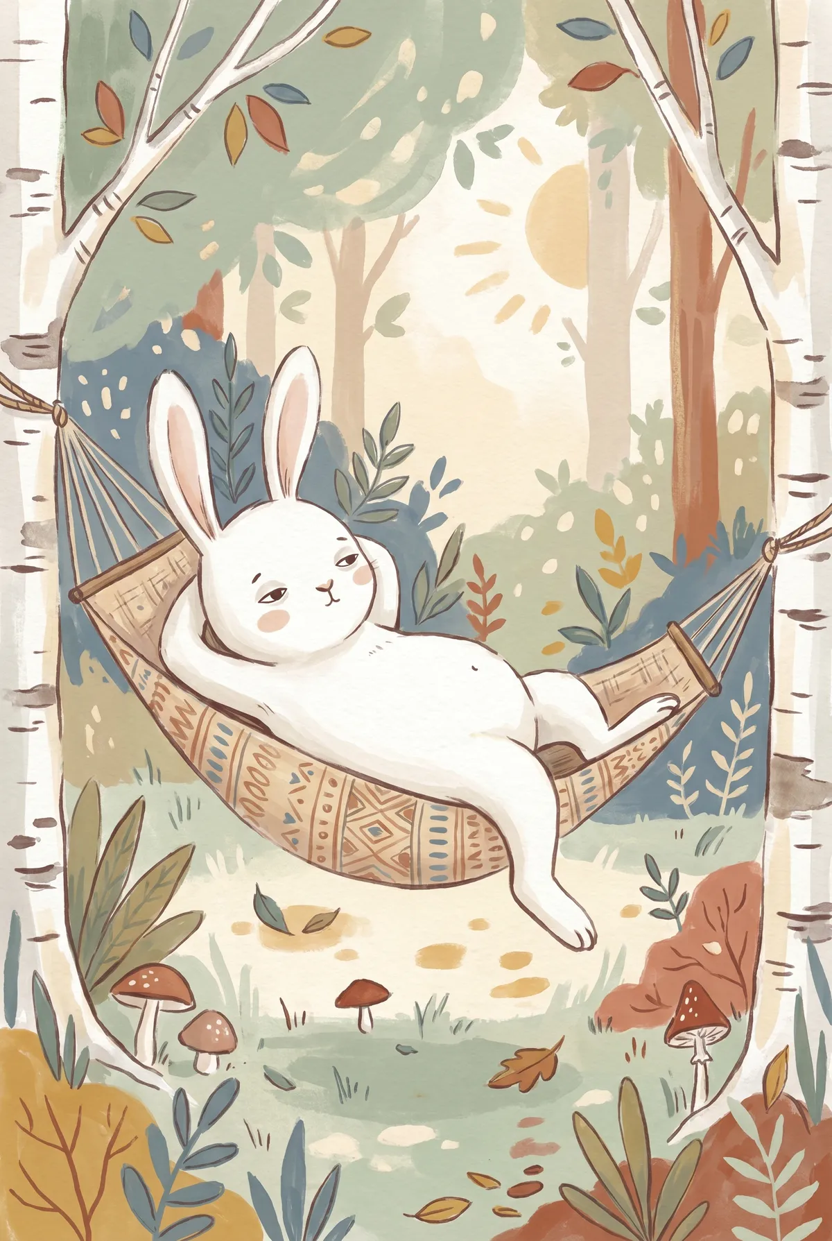 Bunny in Hammock Print