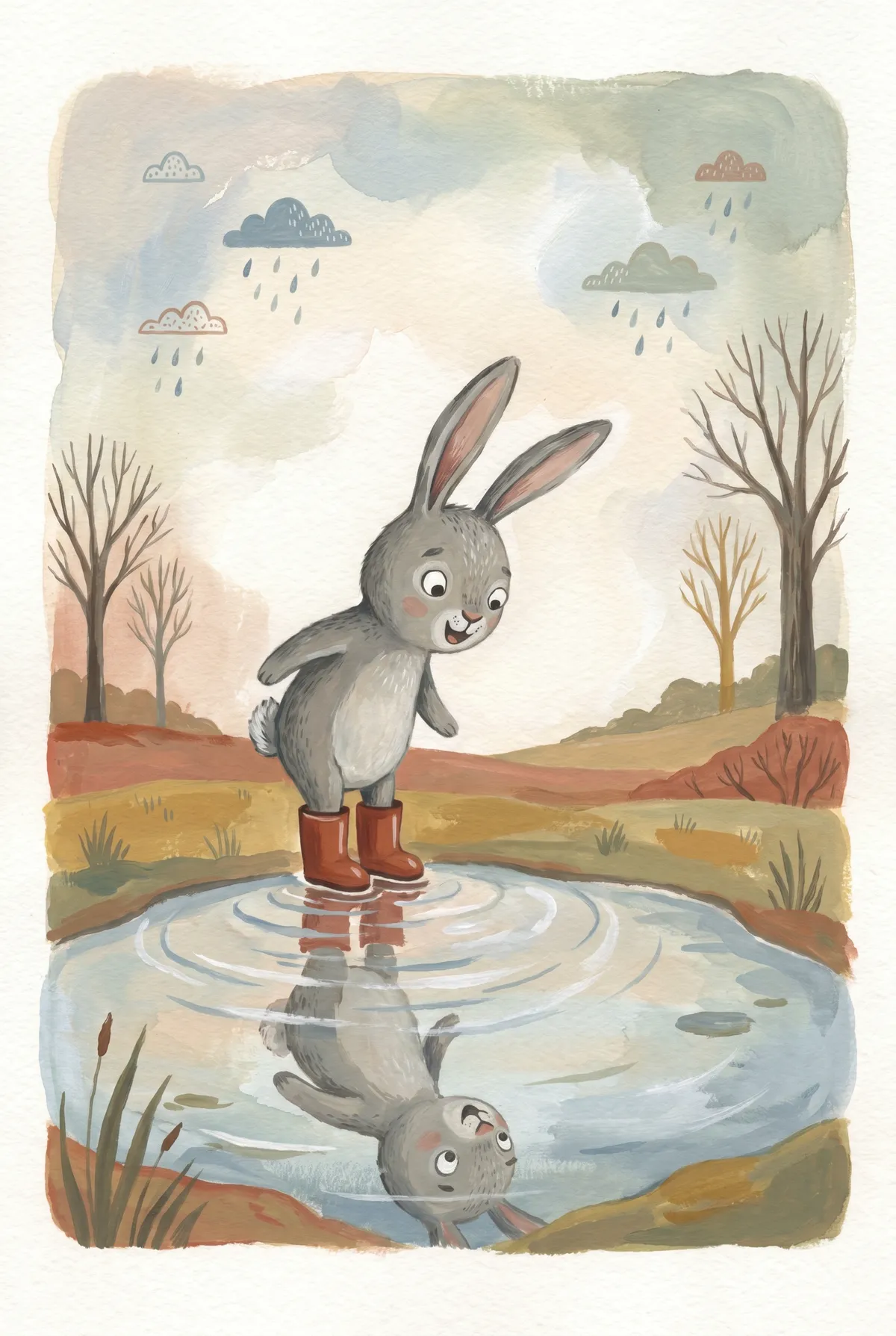 Bunny in Rain Boots Print