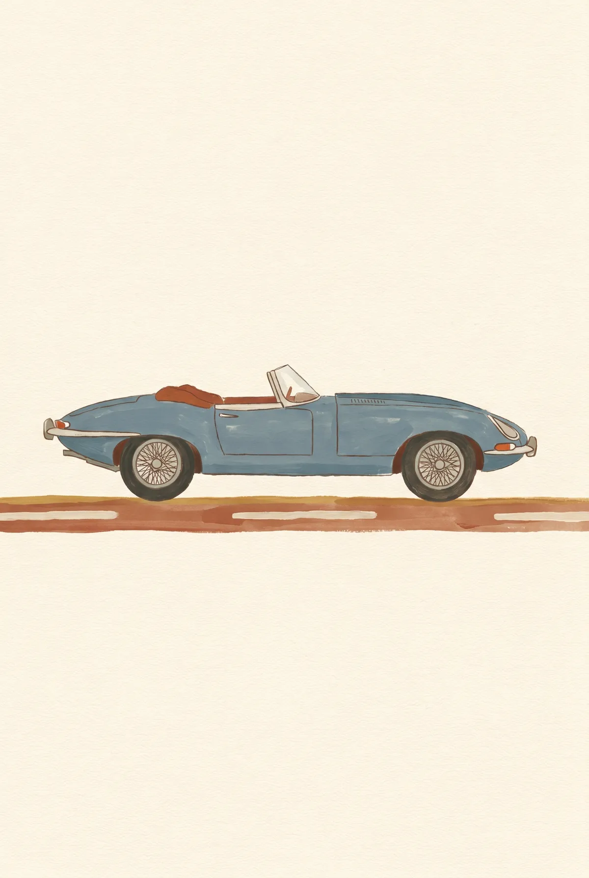 Vintage Blue Roadster Print