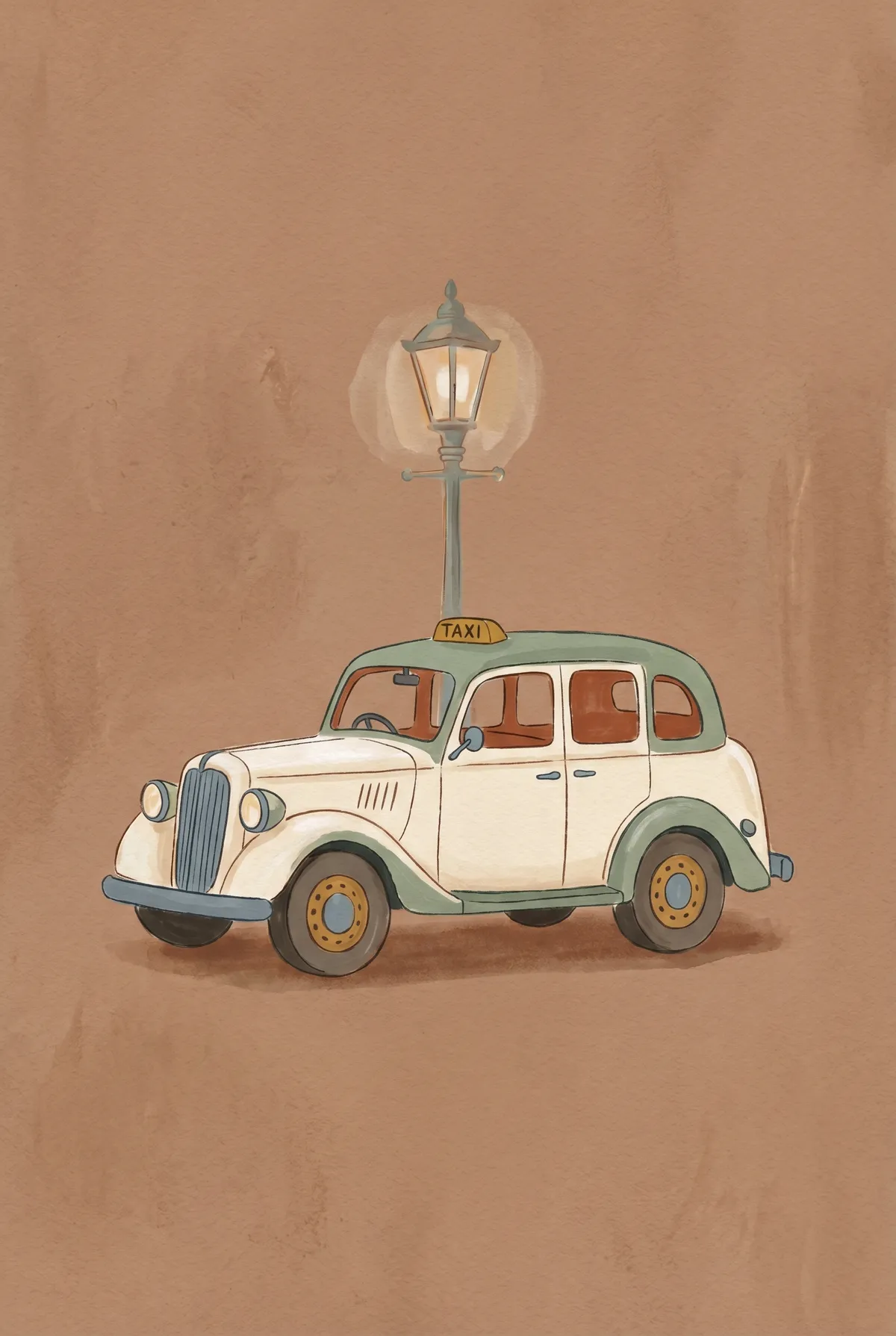 Vintage Taxi Print