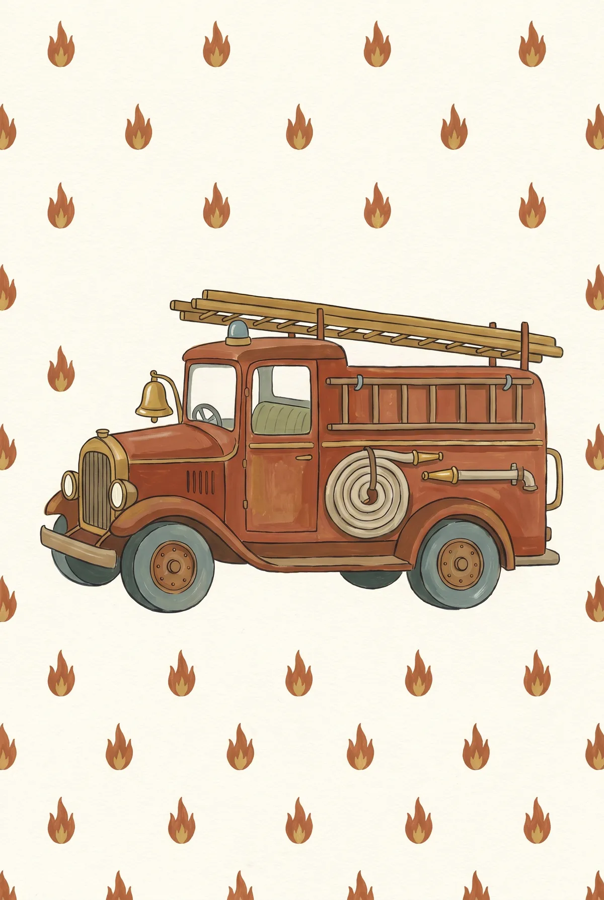 Vintage Fire Truck Print