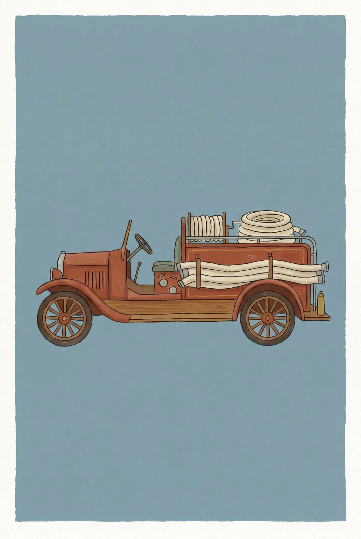 Vintage Fire Engine Print