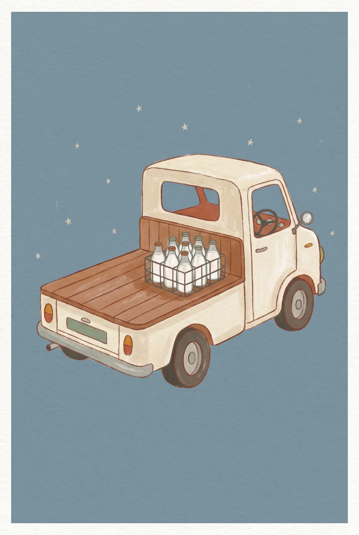 Vintage Milk Truck Print