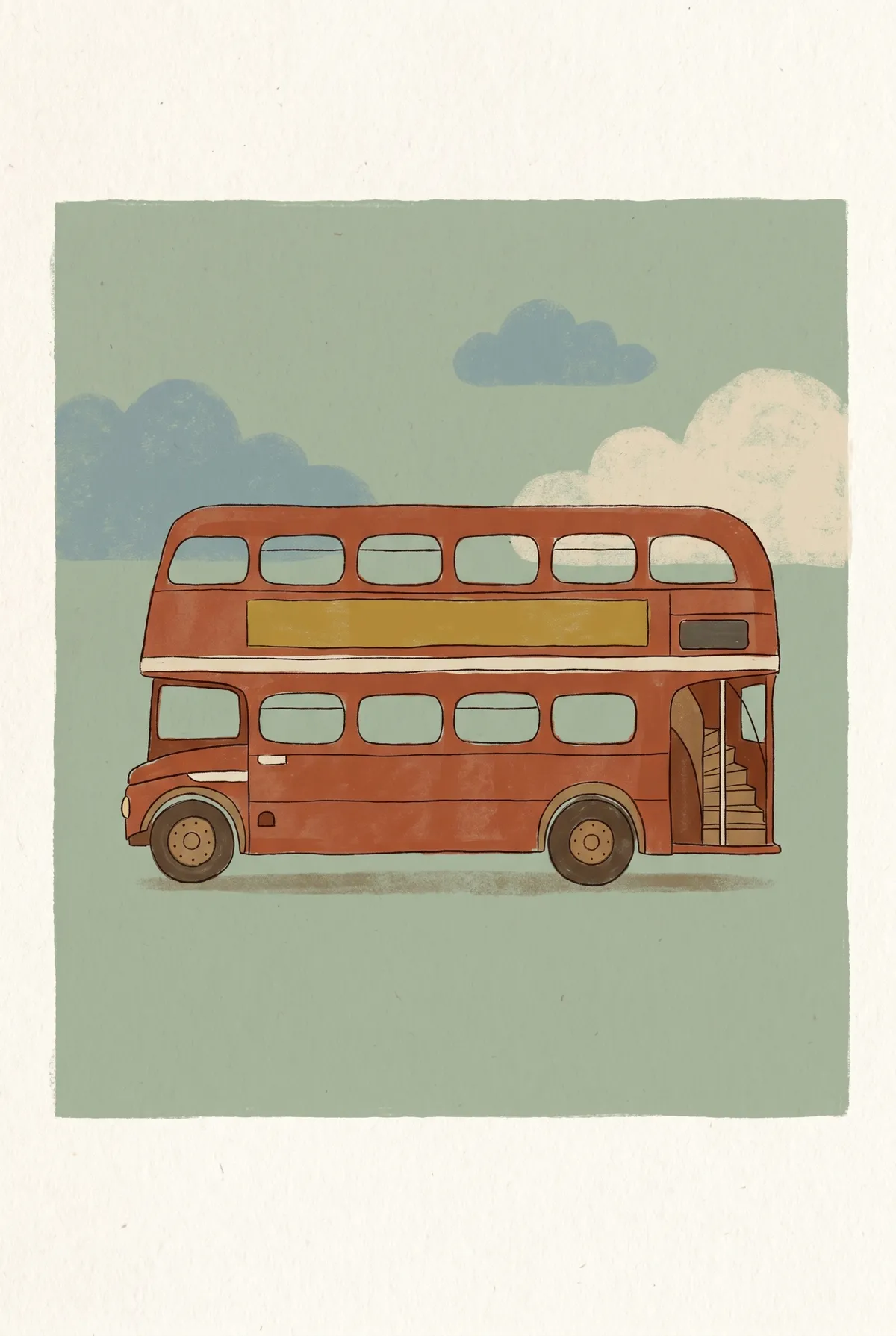 Vintage London Bus Print