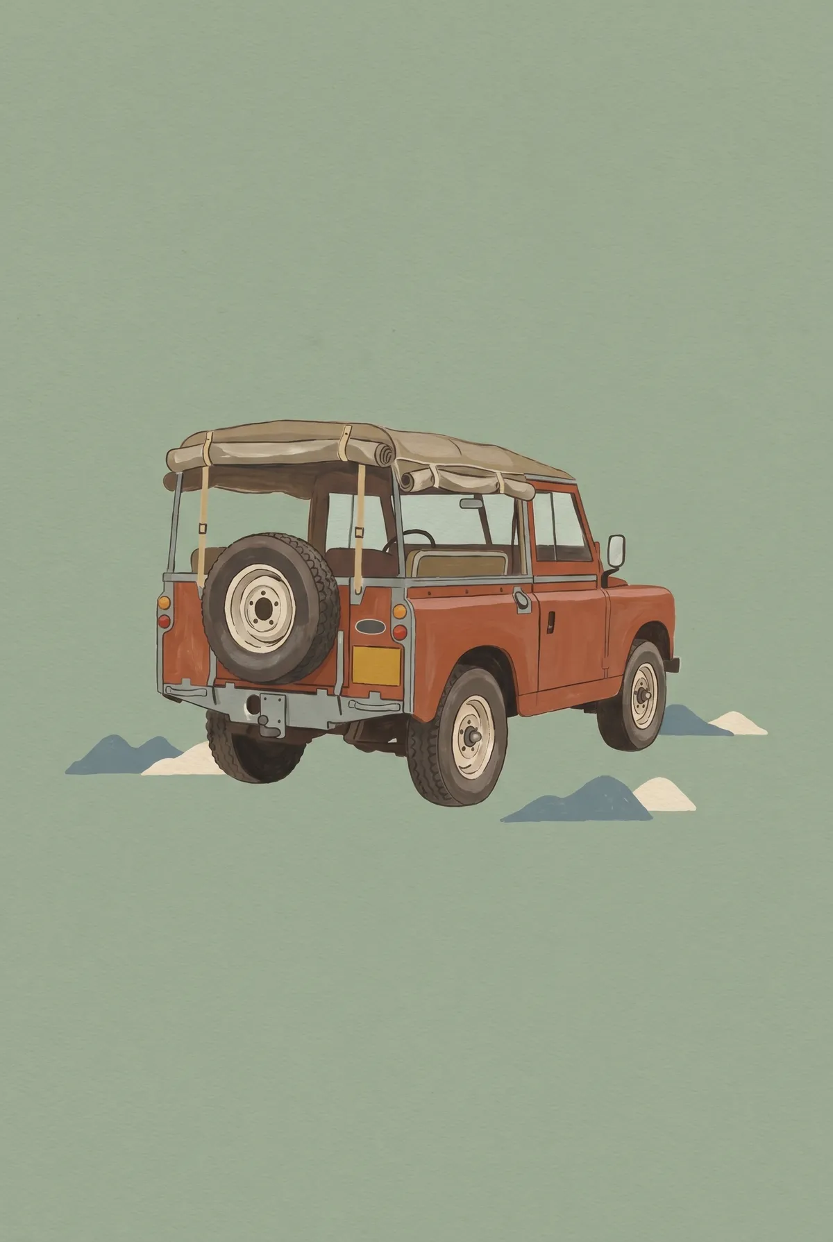 Vintage Safari Four-by-Four Print