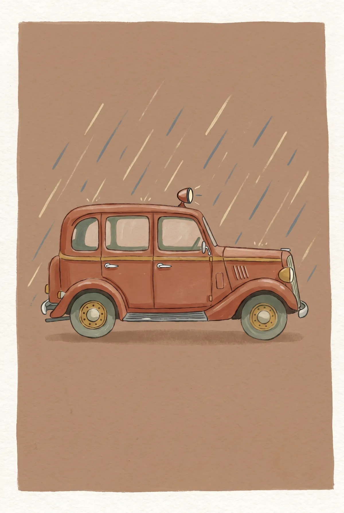 Vintage Red Saloon Car Print