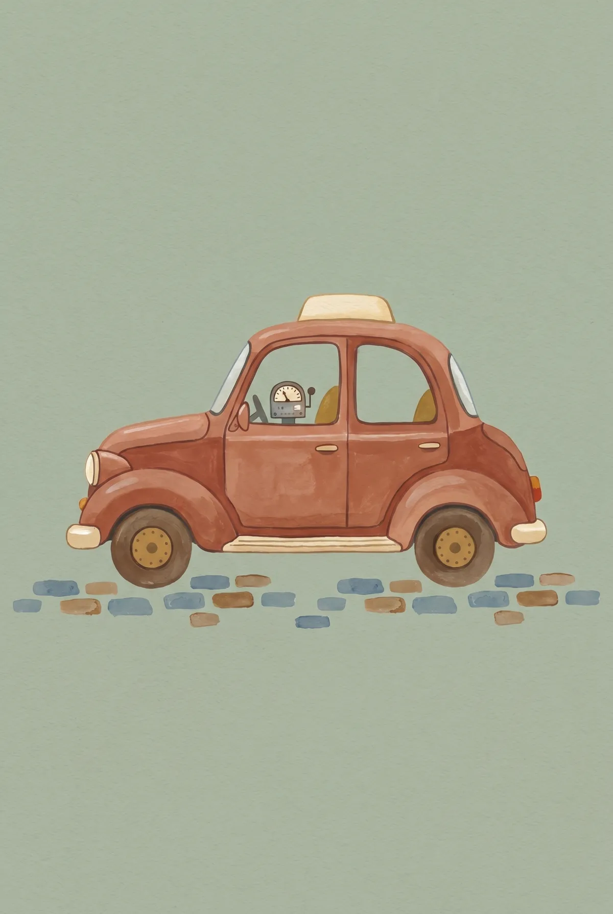 Vintage Taxi Print