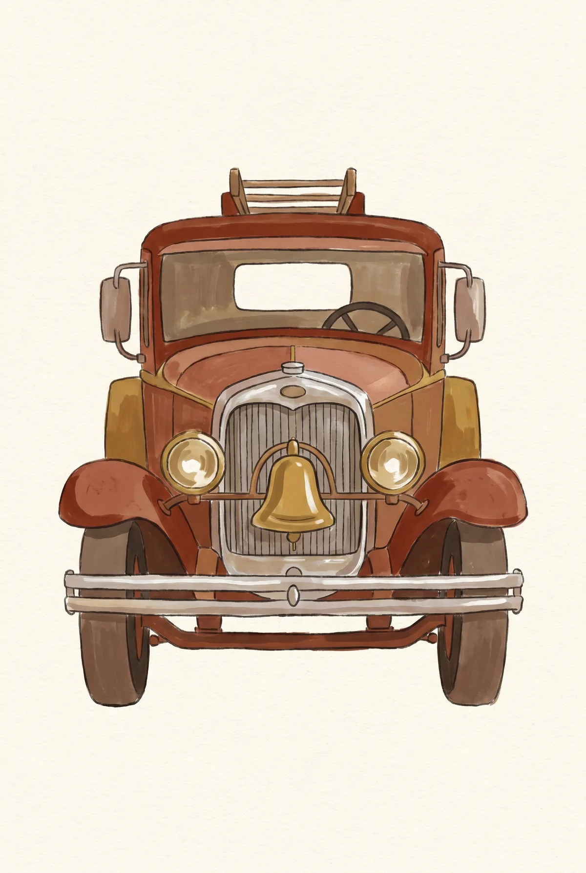 Vintage Fire Truck Print