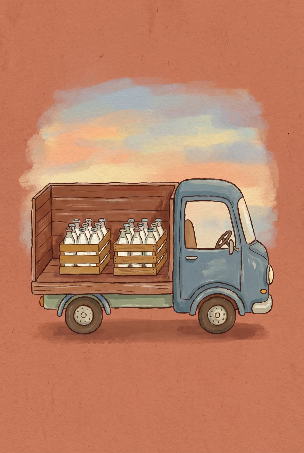 Vintage Milk Truck Print