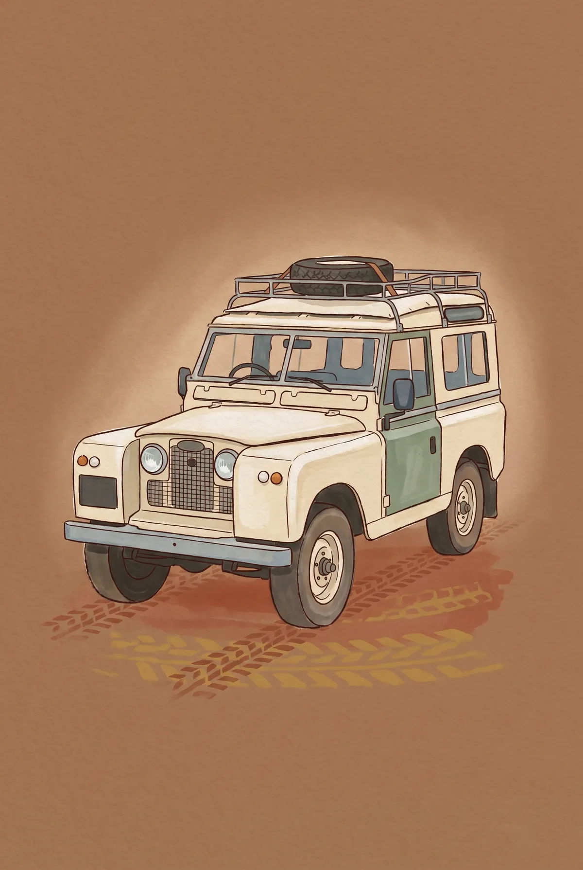 Vintage Cream Four-by-Four Print