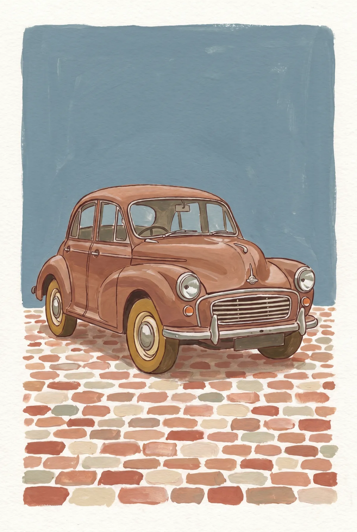 Vintage Brown Saloon Car Print
