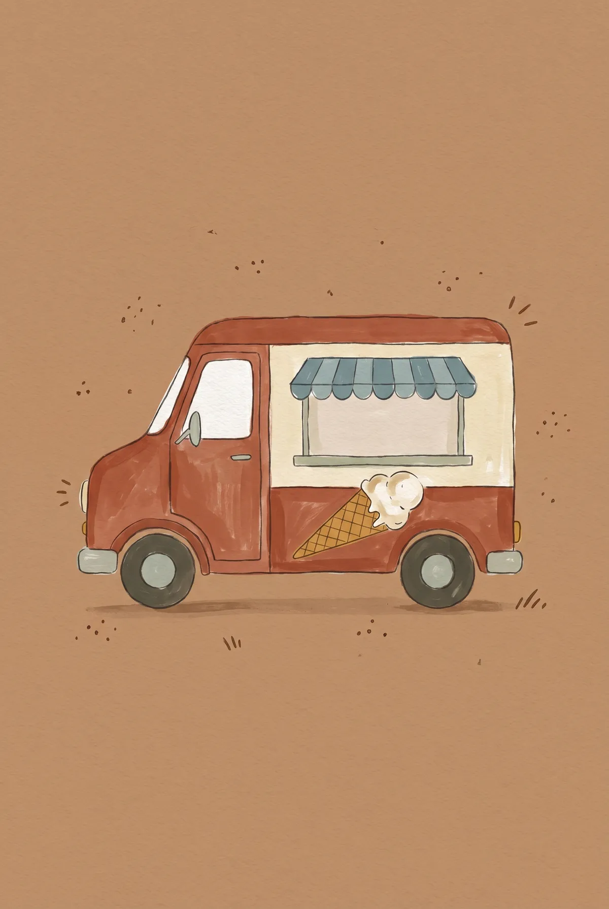 Vintage Ice Cream Truck Print