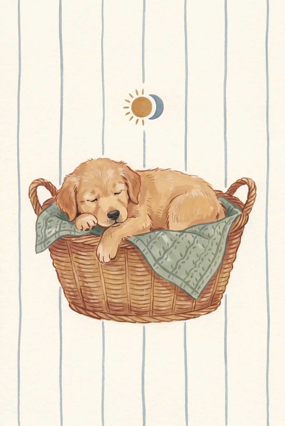 Sleeping Golden Retriever Puppy Print