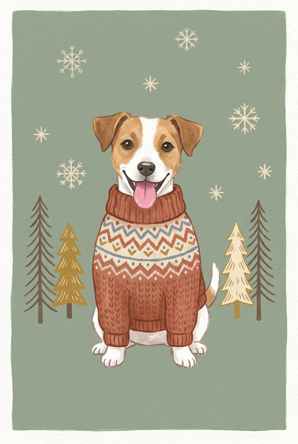 Cozy Terrier Christmas Print