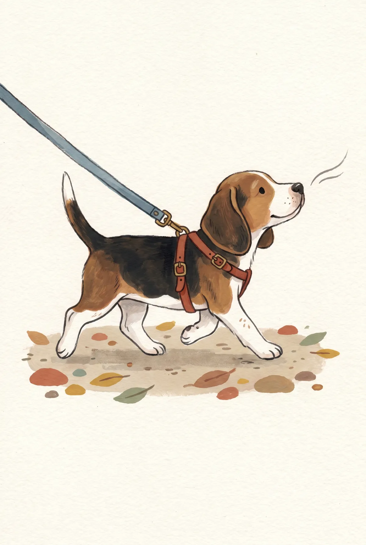 Beagle on Leash Print