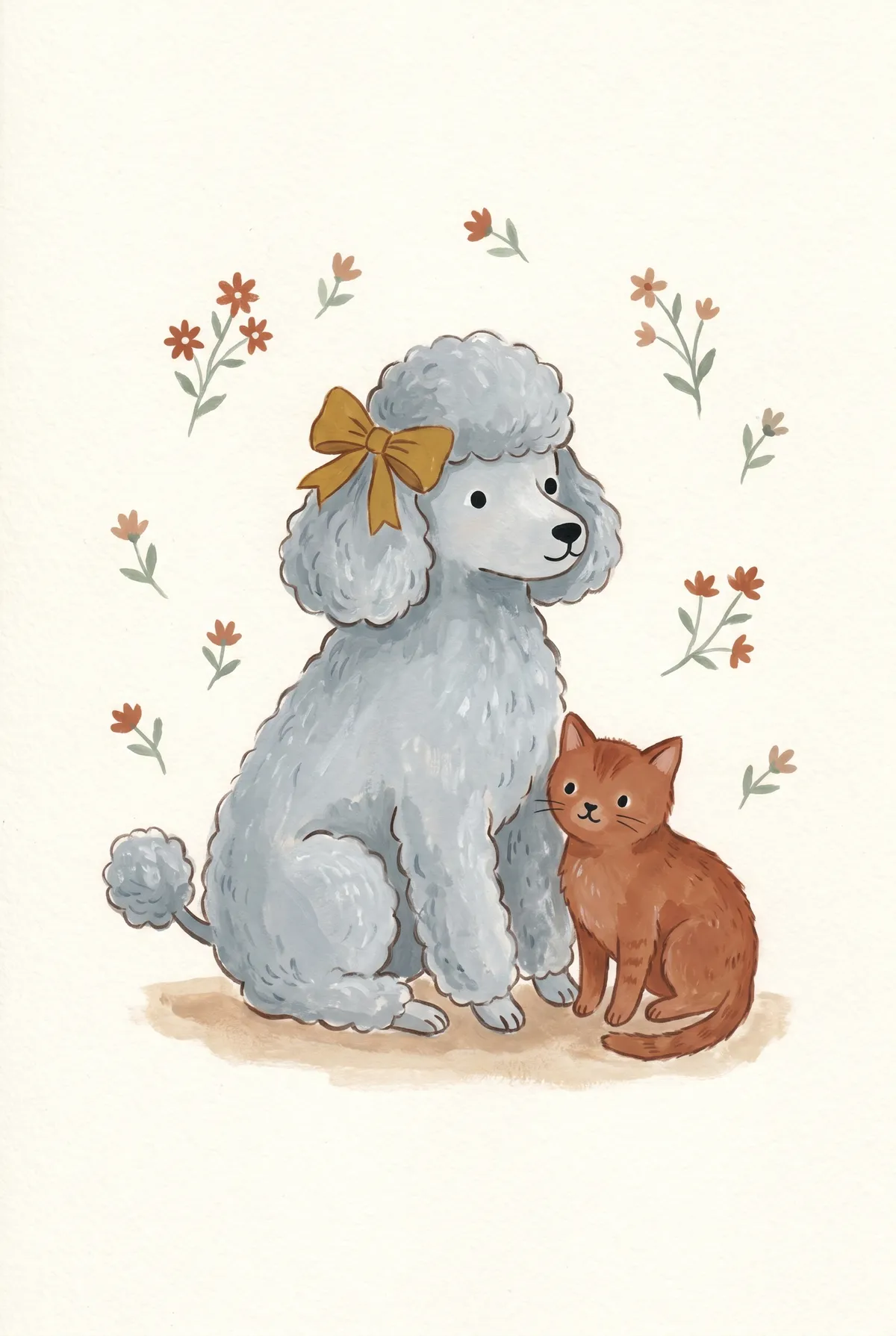 Poodle and Kitten Print