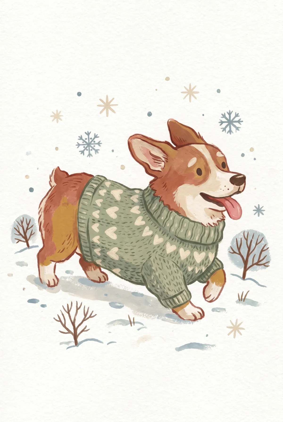 Corgi in Sweater Print