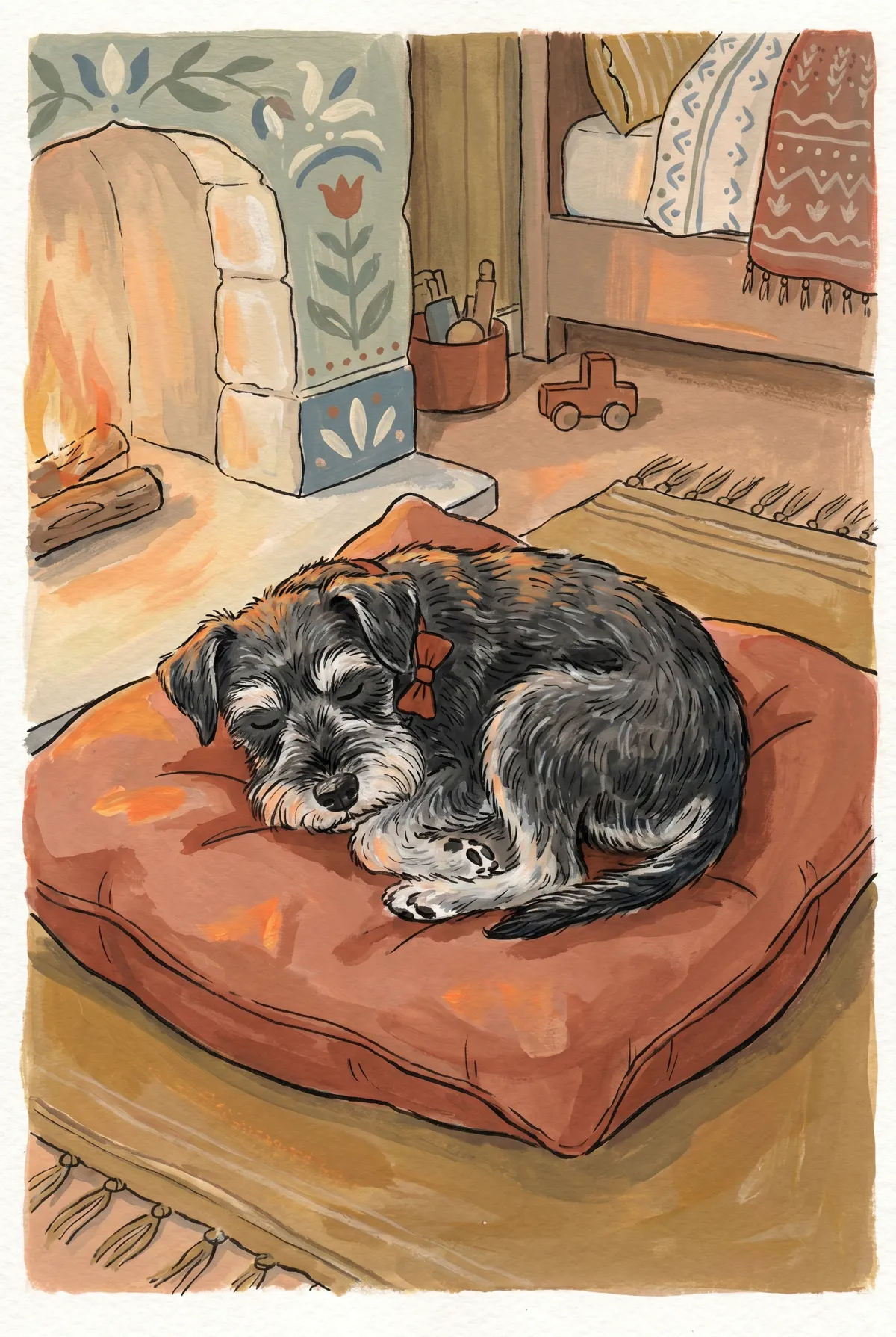Sleeping Schnauzer Print