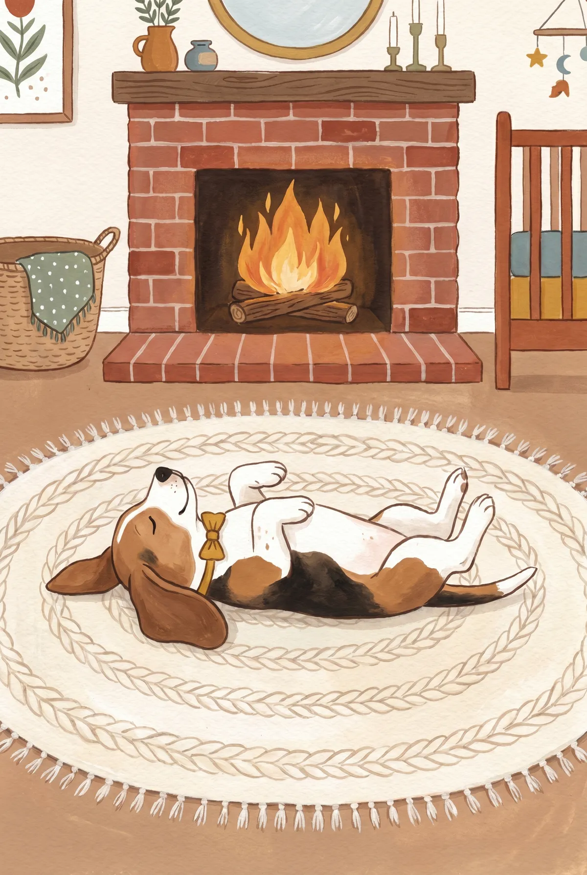 Sleepy Beagle by Fireside Print