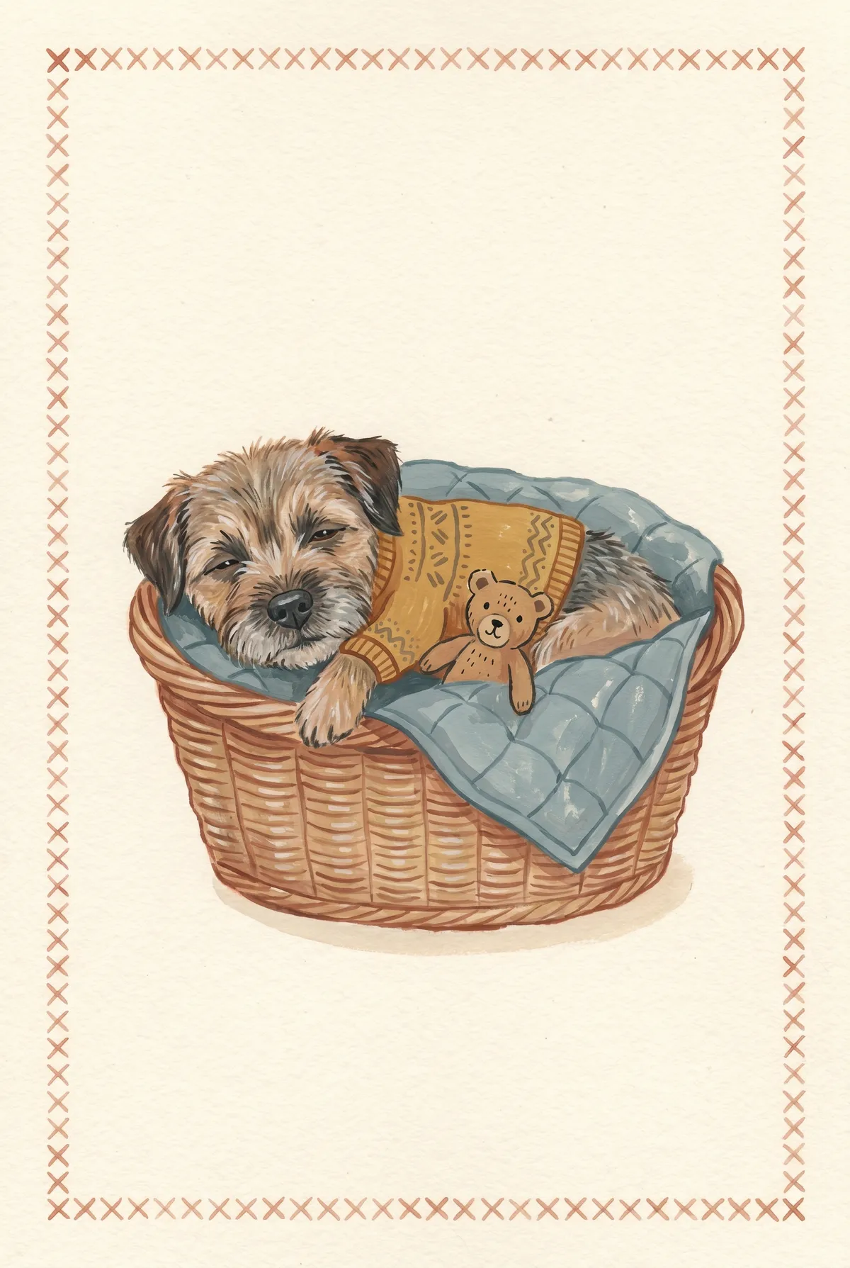 Sleepy Terrier Print