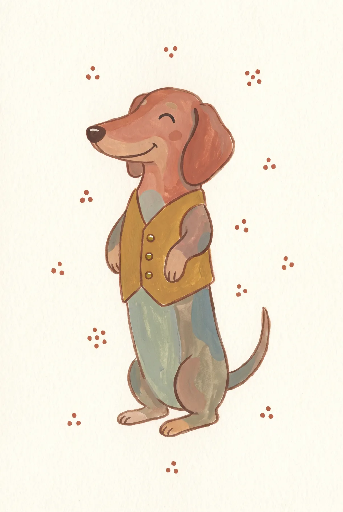 Dachshund in Waistcoat Print