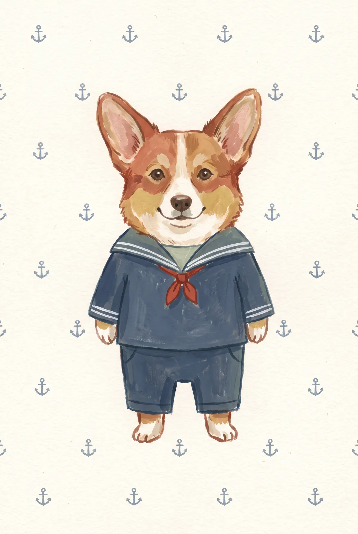 Corgi Sailor Print