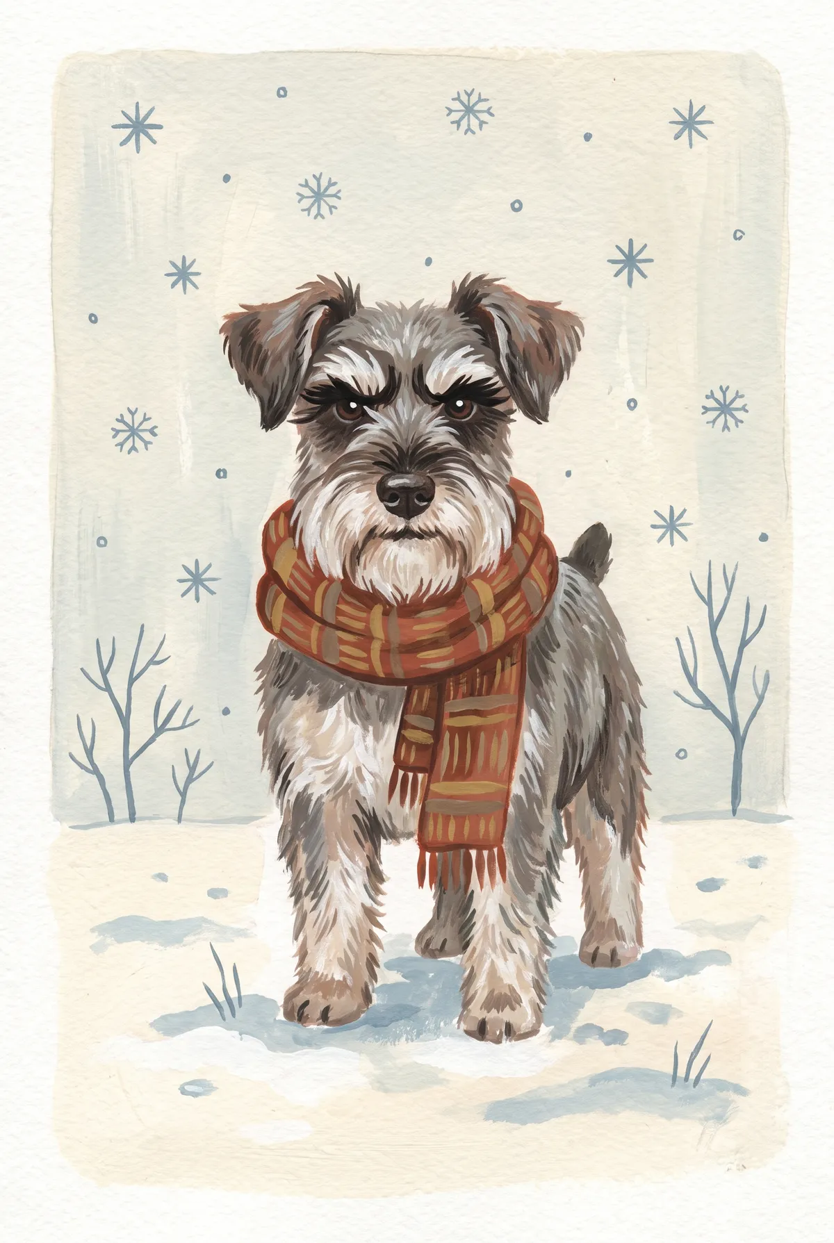 Winter Schnauzer Print