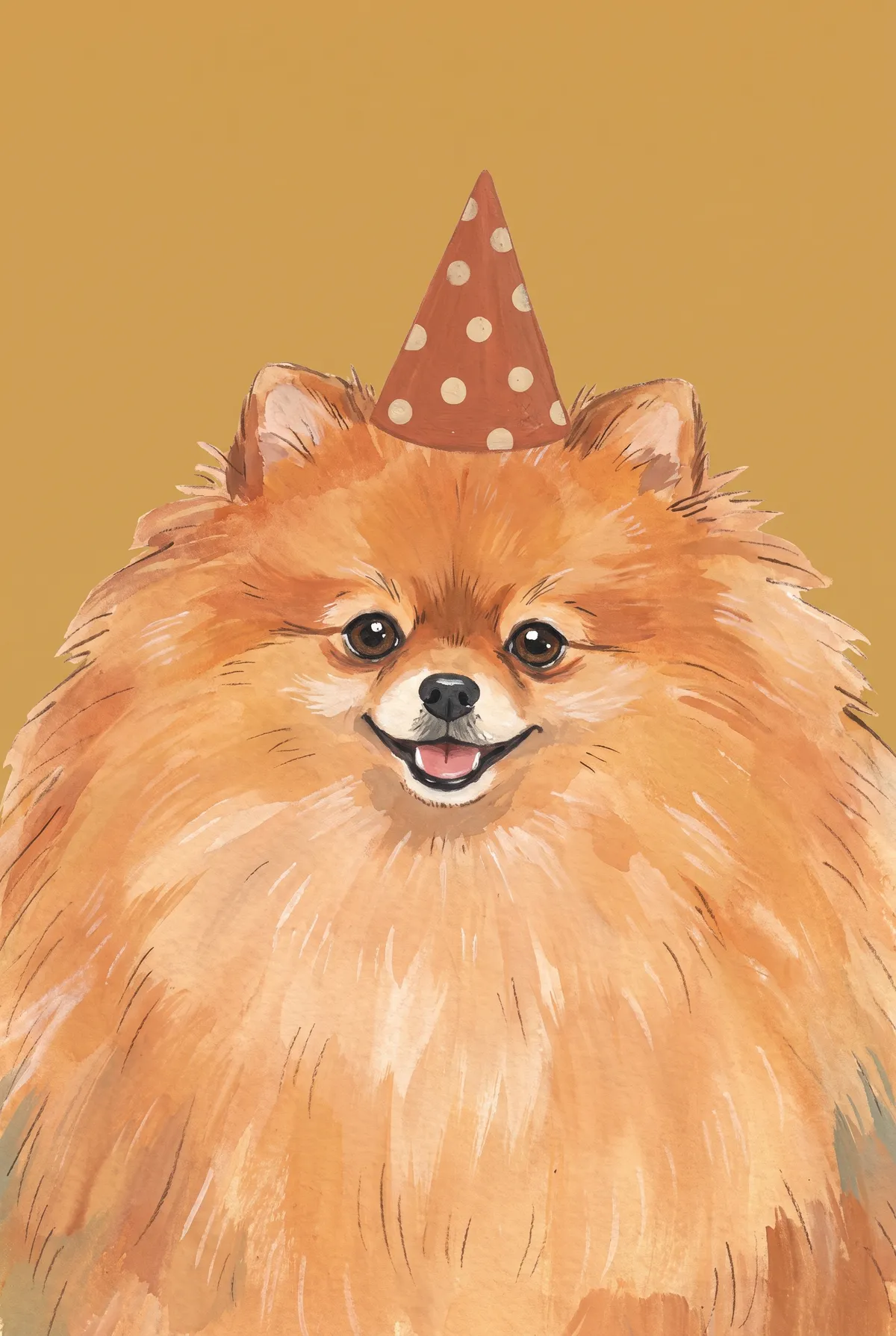 Pomeranian Party Hat Print