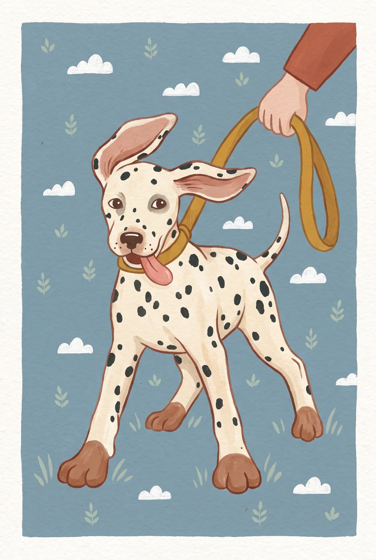 Dalmatian Puppy on Leash Print