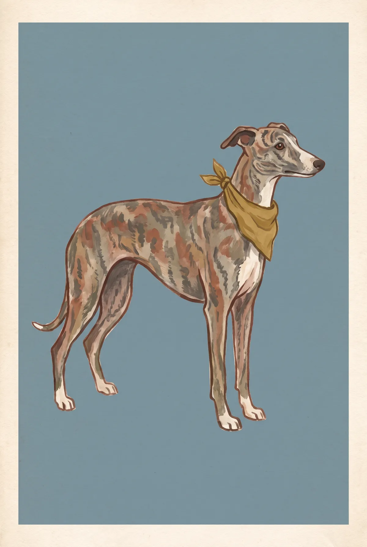 Brindle Whippet Print
