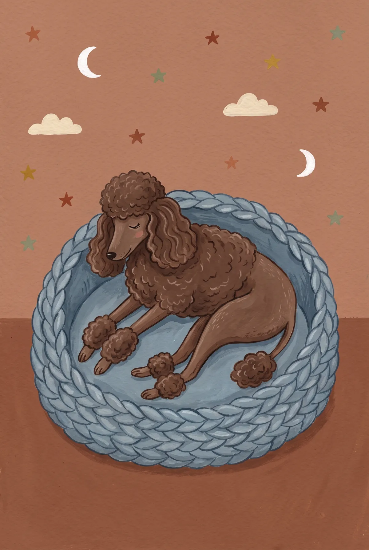 Sleeping Poodle Print
