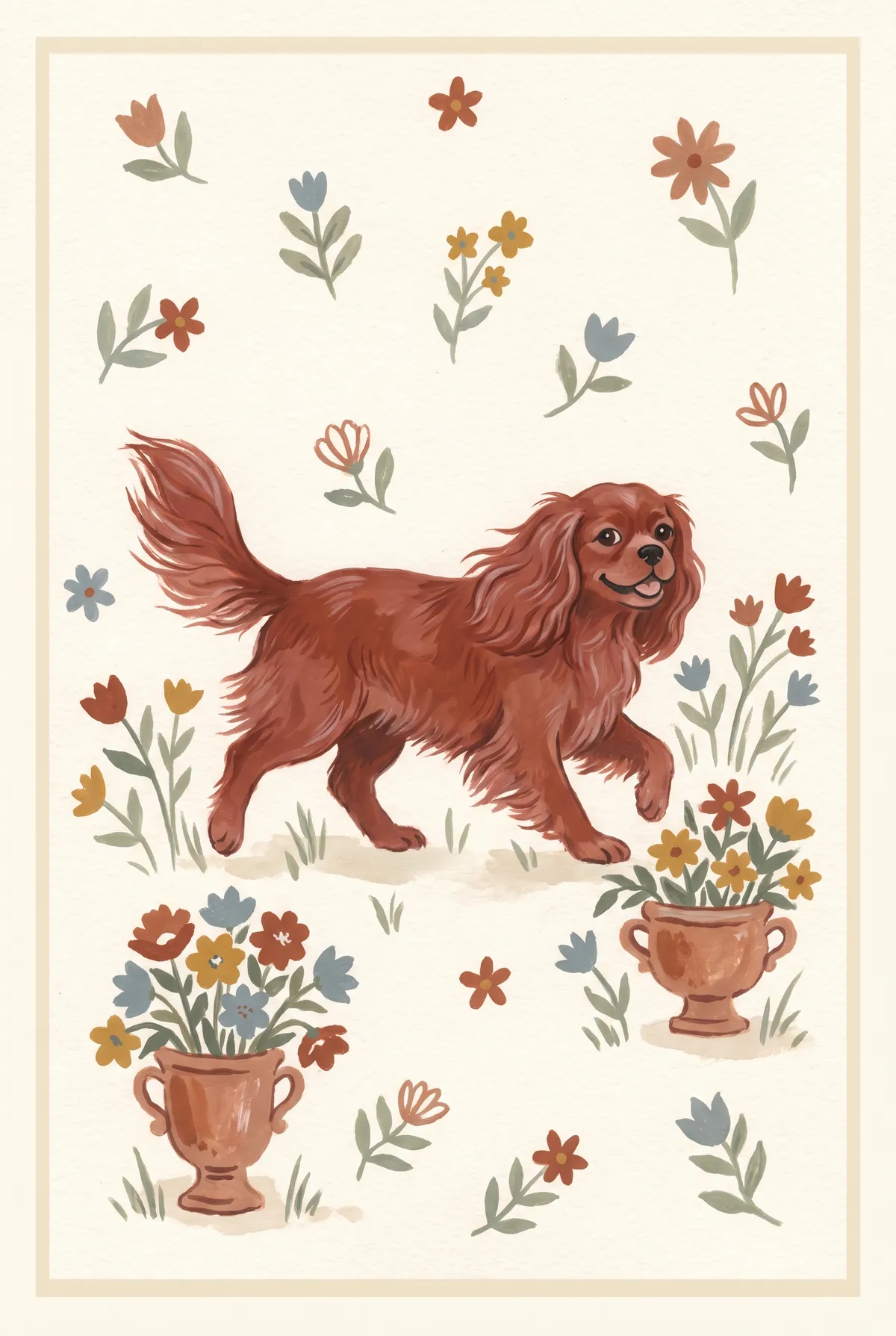 Ruby Cavalier King Charles Spaniel Print