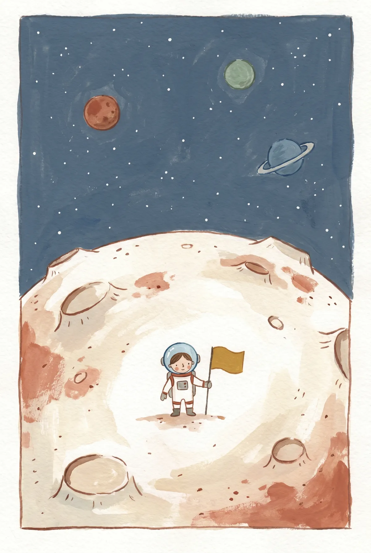 Astronaut on the Moon Print