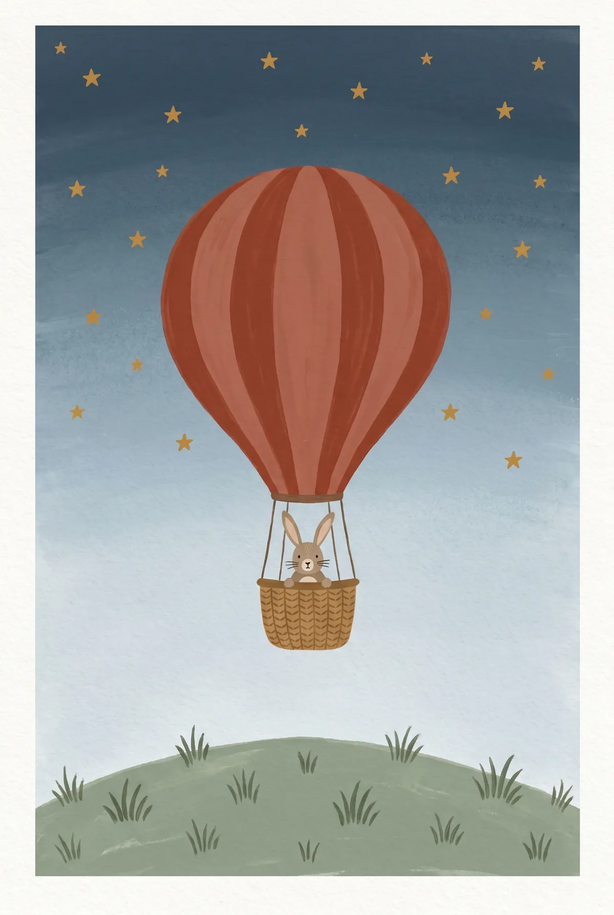 Bunny Hot Air Balloon Print