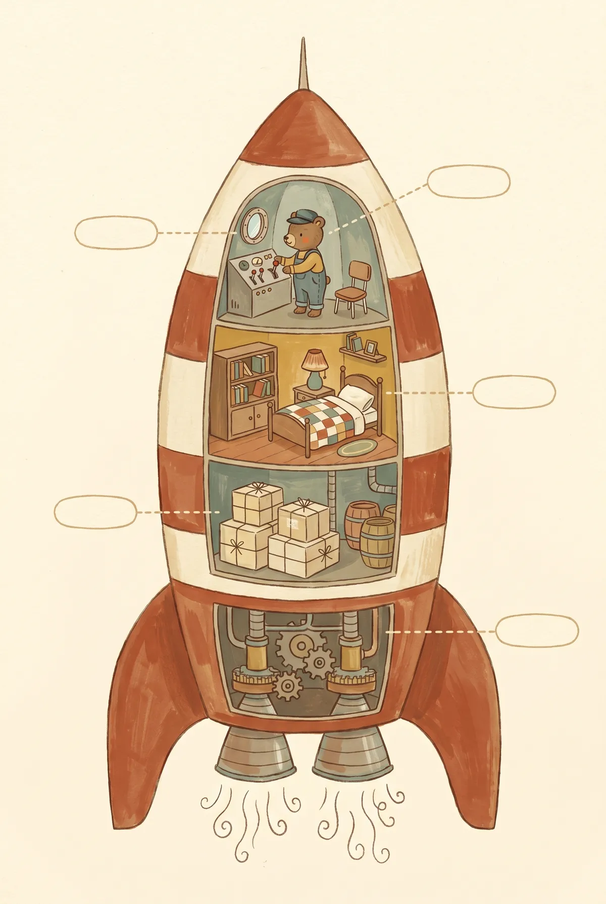 Rocket Ship Cutaway Print