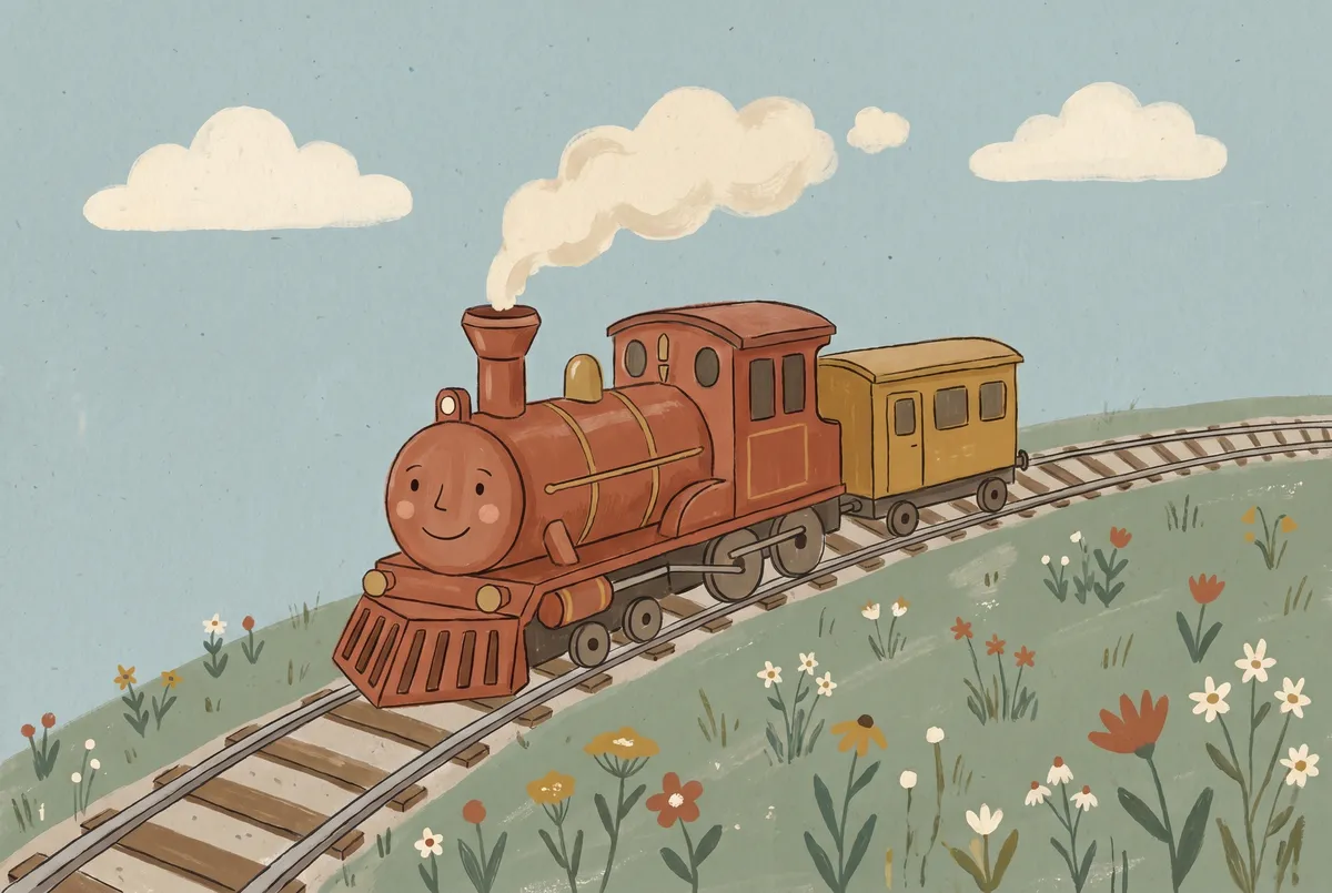 Smiling Steam Train Print